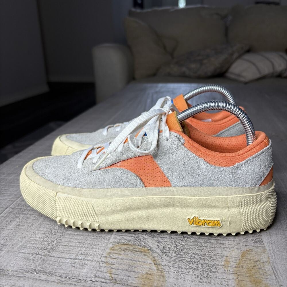 Brandblack Bravo Dirty Shoes Orange Gray Suede Leather Sneakers Women’s 8.5